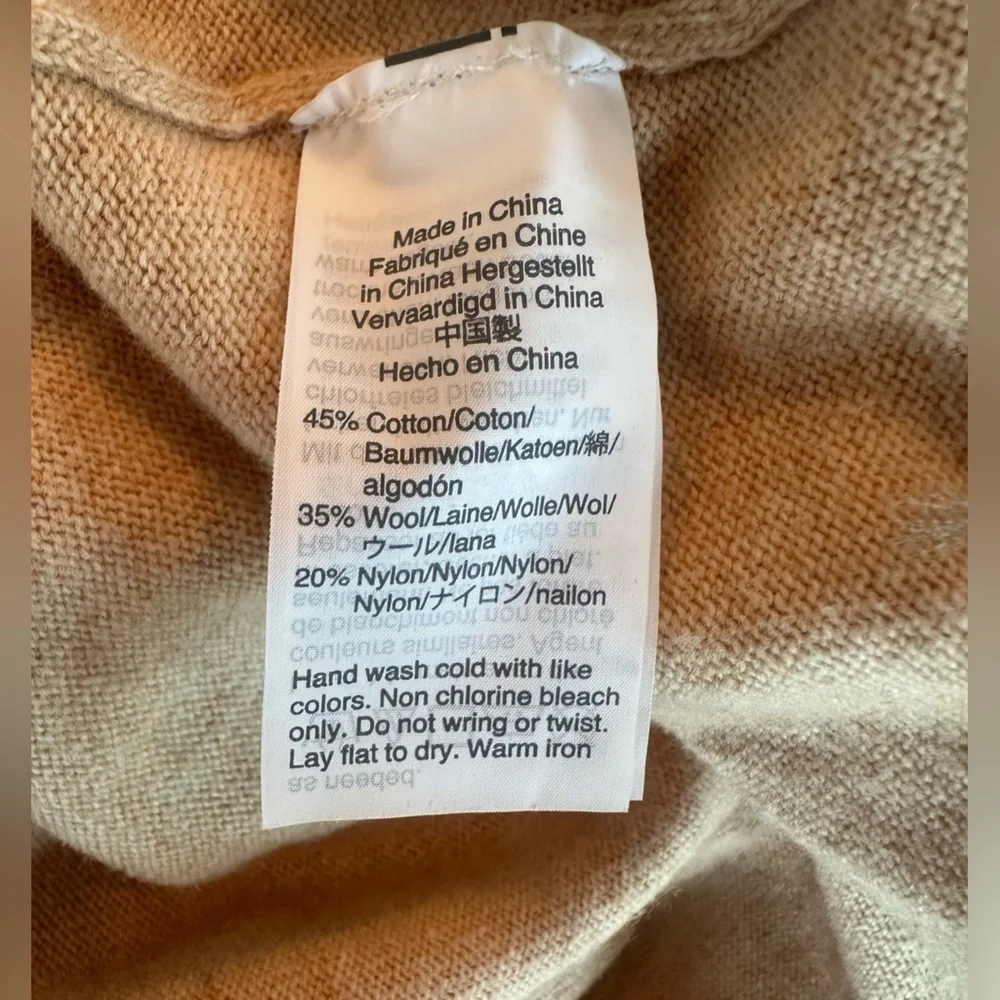 J.Crew Mercantile Tan Ruffle Sweater | Size Small | Wool Blend Pullover